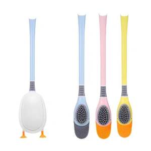 Ensemble de brosse de toilette en silicone pour canard de <span class=keywords><strong>plongée</strong></span> jaune à usage domestique outil de nettoyage magique à suspendre au mur sans matière plastique à angle mort - Product Image 6