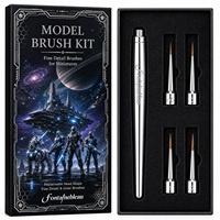 Pinceau miniature 100% pur Kolinsky Sable avec tête de pinceau remplaçable, pinceaux professionnels pour détails fins pour la peinture de modèles