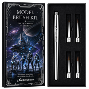 <span class=keywords><strong>Pinceau</strong></span> miniature 100% pur Kolinsky Sable avec tête <span class=keywords><strong>de</strong></span> <span class=keywords><strong>pinceau</strong></span> remplaçable, pinceaux professionnels pour détails fins pour la peinture <span class=keywords><strong>de</strong></span> modèles - Product Image 1