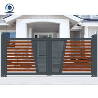 Portail extérieur en aluminium robuste Prima Model 030, porte à persiennes horizontales, clôture moderne, entrée résistante à la rouille, garantie 5 ans