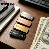 Pince à billets de qualité supérieure personnalisée, gravure au laser, acier inoxydable brossé, pour cadeaux d'affaires, pince à billets robuste