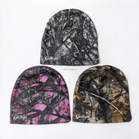 Bonnet en tricot camouflage imprimé numériquement en fil de polyester, bonnet à logo personnalisé par sublimation, bonnet chaud d'hiver streetwear