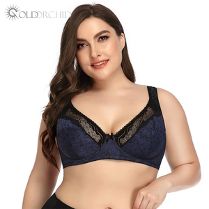 <span class=keywords><strong>Sujetador</strong></span> de Nailon <span class=keywords><strong>sin</strong></span> Relleno con Tres Hileras de Broches y Estampado para Mujeres de Talla Grande - Product Image 5