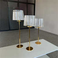 Ensemble de trois bougeoirs en cristal en acrylique pour centre de table de mariage, 60 cm/70 cm/80 cm, fournitures décoratives