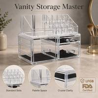 Organisateur de maquillage moderne en acrylique transparent Yunuoxi, 3 tiroirs, doublure en velours, support à 12 emplacements pour rouges à lèvres, rangement de cosmétiques, vente en gros