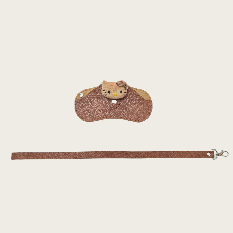 Clip pour lunettes marron cordon long