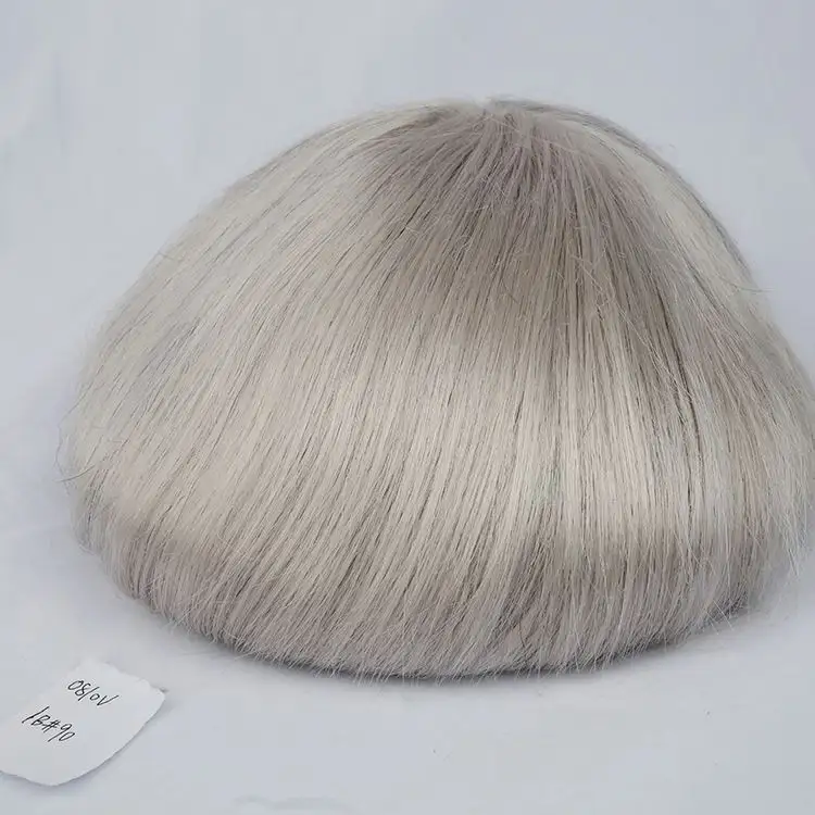 Toupee cabelo barato para homens, qinghof australiana 8x10 cor 1b65 com cabelo cinza