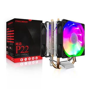 Factory Price COOLMOON Desktop Fan CPU FORST P22 CPU Cooler Copper 2Heatpipes TDP 125W CPU Heatsink for Intel AMD Fixed Color
