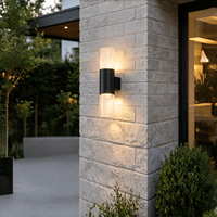 Applique murale extérieure moderne haut/bas, étanche IP54, en aluminium cylindrique, 12W, pour jardin, villa, porche