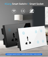 Interrupteur intelligent avec panneau en verre 147UK, compatible Alexa Echo Google Home, commande vocale, Tuya Zigbee WiFi, fil neutre requis, interrupteur intelligent pour éclairage