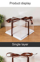 Boîtes à gâteaux en gros transparentes personnalisées en kraft 4 6 8 10 12 pouces blanches grandes et hautes avec fenêtre pour pâtisserie et boulangerie