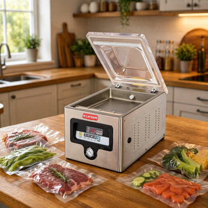 Scelleuse <span class=keywords><strong>sous</strong></span> <span class=keywords><strong>vide</strong></span>  remplissage d'azote pour la viande alimentaire saucisse jambon restaurant marché industrie hôtel - Product Image 1