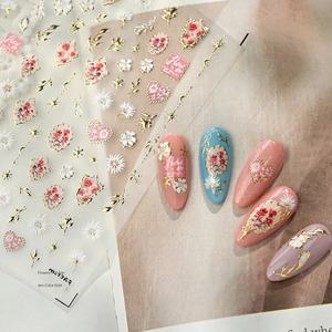 Recomendación de Venta Caliente: Adhesivos <span class=keywords><strong>para</strong></span> <span class=keywords><strong>Uñas</strong></span> con Diseño Floral Francés, Línea Dorada en Forma de Media Luna, <span class=keywords><strong>para</strong></span> Decoración de Manicura en Fiestas y Festivales - Product Image 3