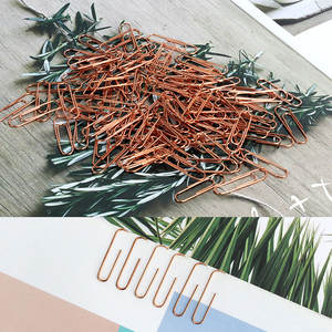 हॉट सेल गुलाब गोल्ड पेपर क्लिप 28 मिमी क्लिप 250 पीसी बॉक्स मेटल पेपर क्लिप - Product Image 5