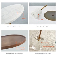 Tables d'appoint simples en acrylique transparent, meubles de chambre à coucher, salon, canapé, table d'appoint ronde transparente