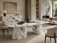 Dalles de marbre Calacatta Monet à veinage spectaculaire pour comptoirs, tables consoles, lavabos en pierre, panneaux muraux décoratifs, dessus de meubles de salle de bain