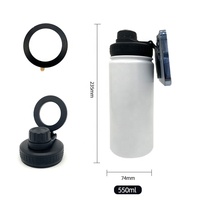 25ozBPA-Free Double Paroi Magnétique En Acier Inoxydable Gym Bouteille D'eau Support De Téléphone Portable Isolé Sport En Acier Inoxydable Drinkware