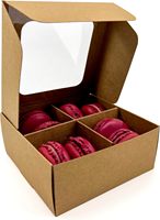 Boîtes à friandises en kraft avec fenêtre et séparateurs, fournitures pour fraises enrobées de chocolat, boîtes à macarons, emballage pour produits de boulangerie