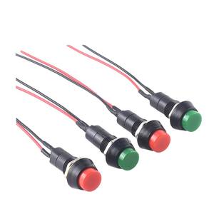 Interruptor de botón pulsador redondo miniatura de 12V IP50 a prueba de polvo con cable para equipos automatizados - Product Image 4