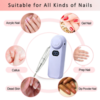 Ponceuse à ongles professionnelle portable sans fil avec moteur à balais, batterie 2000 mAh, forme stylo, pour élimination de gel, usage en salon, ABS