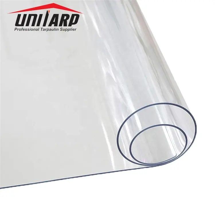 Pellicola di plastica trasparente Super trasparente in PVC 0.15mm 0.2mm 0.5mm per tovaglia, tenda