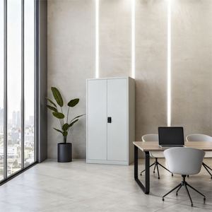 2 Swing Door Steel <b>File</b> Cabinet Metal Filing Cupboard Office Furniture - Product Image 3