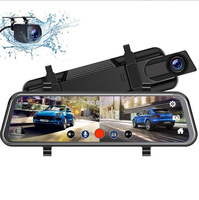C5 4K Dash Cam dengan Wireless CarPlay Android Auto 9.66 Inch IPS Smart Mirror Depan 4K Belakang HD WiFi Perekam DVR Mobil