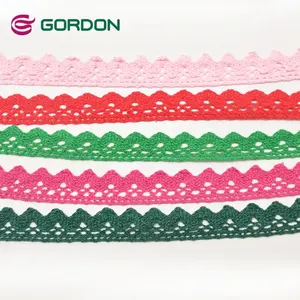 Gordon Ribbon 28mm Baumwoll häkel band Spitze überbackene bestickte Baumwoll spitze Guipure Braut Baumwolle Näh spitzen besatz