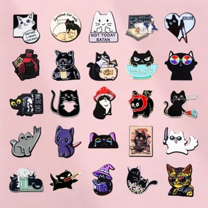 Pin de esmalte de <span class=keywords><strong>gato</strong></span> gótico oscuro, divertido y espeluznante, broche de metal, insignia para ropa, bolso y solapa, accesorios - Product Image 3