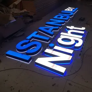 Personalizzato Frontlit Retroilluminato A LED Lettera Canale Segno di Grandi Dimensioni HA PORTATO Cartello di Pubblicità Esterna 3D HA PORTATO Segnaletica