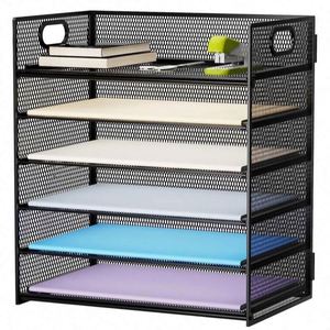 Metal 6 Tier Paper Organizer Letter <b>Tray</b> - Mesh Desk <b>File</b> Organizer with Handle Paper Sorter Organizer <b>File</b> Folder Holder - Product Image 1