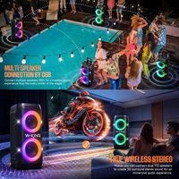 Enceinte portable sans fil W-KING T12, 370W MAX, son professionnel, basses profondes, grande enceinte d'extérieur avec roues
