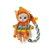 En gros, porte-clés pendentif pour sac à dos et sac à main, mignon, en forme de poupée rectangulaire en pull, style dessin animé, avec pompon en corde en plastique, doux et fait main, unisexe, pour bébé
