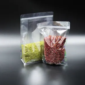 Stand Up Pouches Hot Clear Stand Up Pouch With Zipper Fully Transparent Standup Bag For Food Storage Snack Coffee Bean