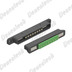 Denentech magnetic pogo pin 8 pin Single Row straight DIP male and female pogo pin magnetic charger connector