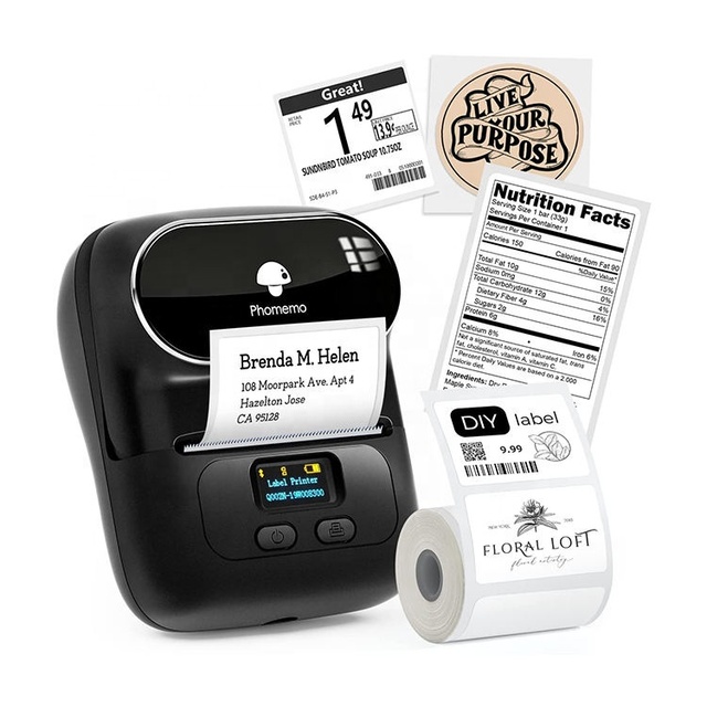 Portable Mini Pocket Smart Printing Label Printer Blue Tooth Thermal Label Maker Barcode Printer for Phone/Tablet/PC/Mac