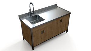 Heavy Duty Stainless Steel Kitchen <b>Work</b> <b>Table</b> with Single/Double Sink and Storage Shelf <b>for</b> Restaurant Prep - Product Image 2