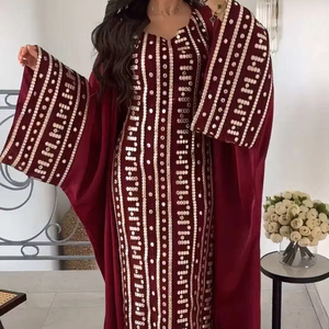 Elegante Set di Abiti per l'Eid al-Fitr, Lussuoso Completo Ricamato con Gonne Interne ed Esterne, <span class=keywords><strong>Abbigliamento</strong></span> Elegante per Donne Musulmane, Set Abaya - Product Image 1