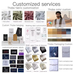 Calidad Premium Haramain Arabia Saudita Qatar estilo árabe Stand Collar hombres Thobe para la oración diaria musulmana Eid al-fitr Ramadán - Product Image 5