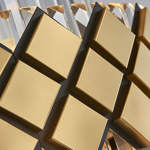 Lustre suspendu en cristal, design Art déco, disponible en gris argent et en jaune or, luminaire décoratif d'intérieur, idéal pour un salon, une cuisine ou une entrée - Product Image 5