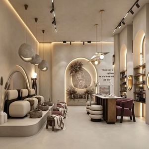 Beauty Salon Interior Design Custom Full Room Decoration Salon Station Manicure Shop <b>Display</b> Layout Hair Salon Store Renovation - Product Image 5