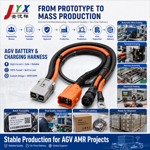 Aangepaste hoogstroom AGV AMR batterijlaadkabelboom met PVC-isolatie voor connector magazijn mobiele robot kabelassemblage - Product Image 5