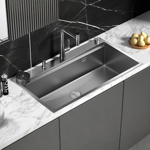 Évier de cuisine en acier inoxydable 304, grand bac unique, pour lave-vaisselle et lavage de légumes domestique - Product Image 1