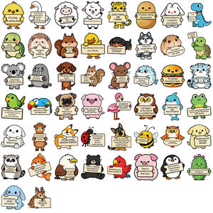 Autocollants imperméables en PVC pour téléphones portables, bouteilles, décoration DIY, animaux de dessin animé amusants et inspirants - Product Image 5