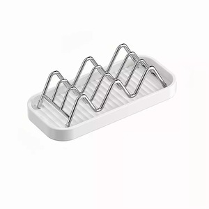 Stainless Steel Drain Rack With Tray Oval Shape Quick Dry For Kitchen Sink Storage Modern Design - Product Image 5