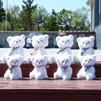 Nouvelle Écharpe Style Animal Ours en Peluche Petit Ours Jouet en Peluche Cadeau pour Filles Vente en Gros Jouets en Peluche Mignons Ours en Peluche Blanc à Poils Courts