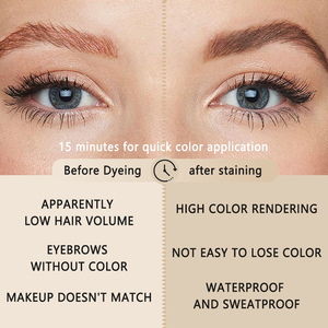 Etiqueta privada Marrón oscuro Henna <span class=keywords><strong>Brow</strong></span> Dye Tint Larga duración Impermeable Peel Off <span class=keywords><strong>Tattoo</strong></span> Eyebrow <span class=keywords><strong>Gel</strong></span> con cepillo - Product Image 3