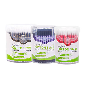 Descartável Personalizado Varas De Papel De Bambu Cotton Bud <span class=keywords><strong>Swab</strong></span> Dupla Cabeça Limpeza Orelha Q Dicas Cotonete De Algodão com Caixa Redonda - Product Image 5