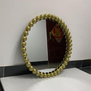 Miroir mural ovale grand format en métal doré antique de luxe, cadre en fer, miroir de maquillage, salle de sport, salon, chambre à coucher, art déco - Product Image 5