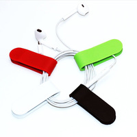 Attache-câble magnétique en silicone couleur personnalisée, support de téléphone multifonctionnel pour organisateur de cordon d'écouteurs, cadeau promotionnel